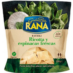 GIOVANNI RANA Ravioli relleno de riccotta y espinaca bolsa 250 grs